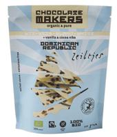 Chocolatemakers Zeiltjes wit met cacaonibs & vanille bio