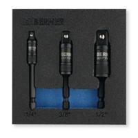 Berner bitadapterset 1/4" bit naar dop 1/4", 3/8", 1/2"