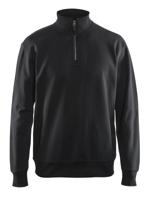 Blåkläder Sweatshirt met halve rits 33691158 | Zwart | Maat S - 7330509466469