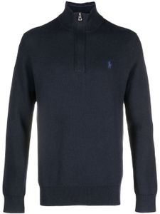 Polo Ralph Lauren pull en piqué à col zippé - Bleu