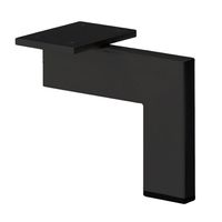 Zwarte design hoek meubelpoot 14 cm - thumbnail
