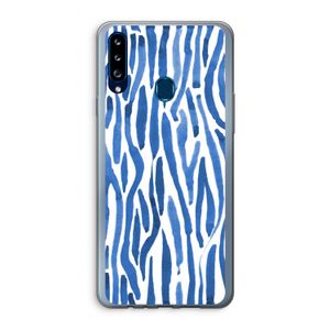 Blauwe nerven: Samsung Galaxy A20s Transparant Hoesje