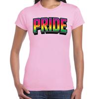 Gay Pride T-shirt voor dames - licht roze - pride - regenboog - LHBTI 2XL  -