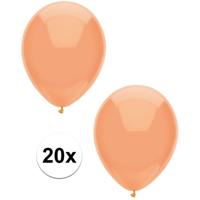 Feest ballonnen - metallic perzik oranje - 20x stuks - 30 cm - verjaardag versiering