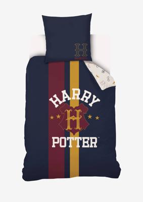 Dekbedovertrek + kussensloop kind Harry Potter¨ donkerblauw met print