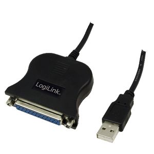 LogiLink USB 1.1 Aansluitkabel [1x USB 1.1 stekker A - 1x D-sub bus 25-polig] UA0054 1.50 m