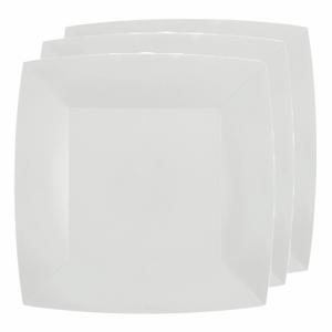 Santex Bordjes karton - 30x - vierkant - creme wit - 23 x 23 cm - feestbordjes