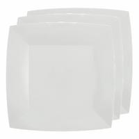 Santex Bordjes karton - 30x - vierkant - creme wit - 23 x 23 cm - feestbordjes