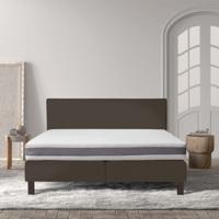 Boxspringset Cloud Comfort 180x210 Cm Lederlook Taupe Inclusief Montage Vlak Dekbed Discounter - Dekbed-Discounter.nl