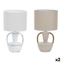 Bureaulamp DKD Home Decor Keramisch Polyester 50 W (20 x 20 x 35 cm) (2 Stuks)