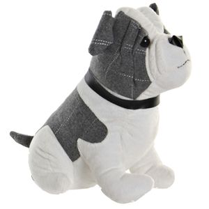 Items Deurstopper - 1 kilo gewicht - Hond Franse Bulldog - grijs/wit - 29 x 26 cm   -