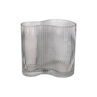 present time - Vase Allure Wave glass dark grey