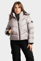 Malelions Monogram Puffer Winterjas Dames Grijs - Maat XS - Kleur: Grijs | Soccerfanshop