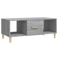 The Living Store Banktafel - Salontafel - Grijs Sonoma Eiken - 102 x 50 x 40 cm - Stevig materiaal