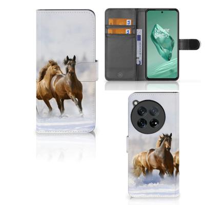 OnePlus 12 | Telefoonhoesje | Met pasjeshouder | Paarden OnePlus 12 | Telefoonhoesje | Met pasjeshouder | Paarden