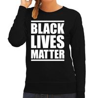 Black lives matter politiek protest / betoging trui anti discriminatie zwart voor dames 2XL  - - thumbnail