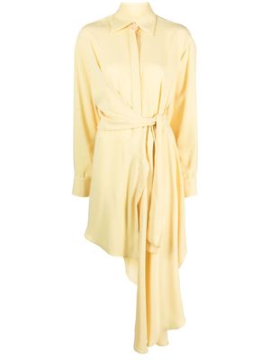 Viktor & Rolf robe-chemise drapée à design asymétrique - Jaune