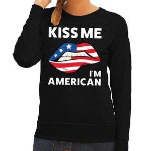 Kiss me I am American sweater zwart dames