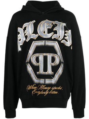 Philipp Plein hoodie en coton à logo imprimé - Noir
