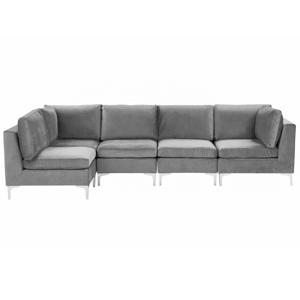 Beliani EVJA - Modulaire Sofa-Grijs-Fluweel