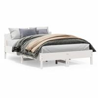 Bedframe zonder matras massief grenenhout wit 140x200 cm - thumbnail