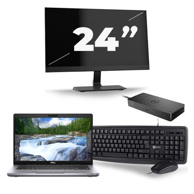Dell Latitude 5411 - Intel Core i7-10e Generatie - 14 inch - 16GB RAM - 256GB SSD - Windows 11 + 1x 24 inch Monitor