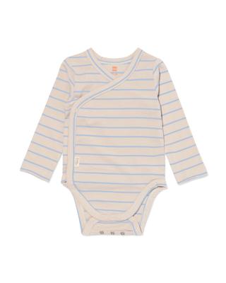 HEMA Newborn meegroei overslagromper strepen ecru (ecru)