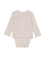 HEMA Newborn meegroei overslagromper strepen ecru (ecru)