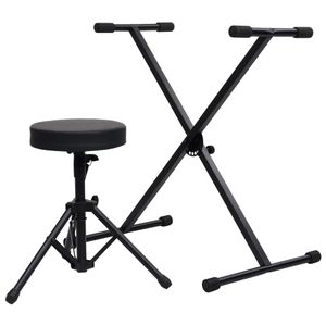 VidaXL Keyboardstandaard en -kruk zwart