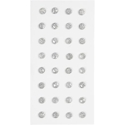 Creativ Company Strasstenen, d 8 mm, zilver, 32 stuk/ 1 doos