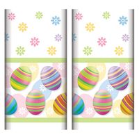 Papstar tafelkleed Pasen - 2x - vrolijke print - papier - 120 x 180 cm - Feesttafelkleden - thumbnail