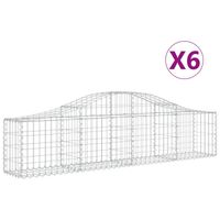 The Living Store Gabion schanskorf 200x30x40/60 cm - gegalvaniseerd ijzer - decoratief geluidsisolerende tuinbarrière - thumbnail