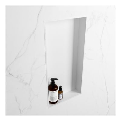 Wandnis Solid Surface Easy | In- en opbouw | 30x60x8 cm | 1 vak | Talc/Talc