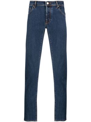 Incotex jean droit à effet délavé - Bleu