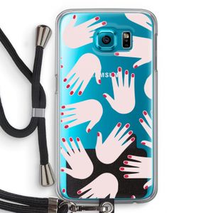 Hands pink: Samsung Galaxy S6 Transparant Hoesje met koord