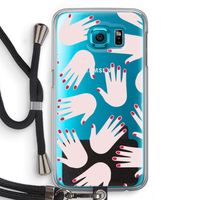 Hands pink: Samsung Galaxy S6 Transparant Hoesje met koord
