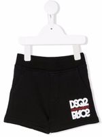 DSQUARED2 KIDS short de sport à logo imprimé - Noir