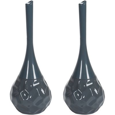 2x Stuks Toiletborstels/wc-borstels van keramiek - grijs - afsluitbaar