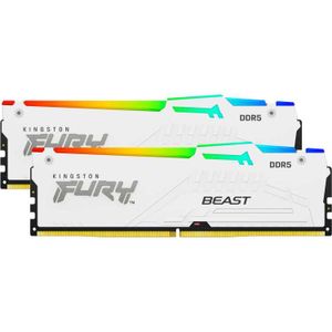 Kingston Technology FURY Beast 32GB 5200MT/s DDR5 CL40 DIMM (Kit van 2) White RGB XMP