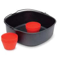 Philips hd9945/01 airfryer xl accessoireset zwart/rood - thumbnail