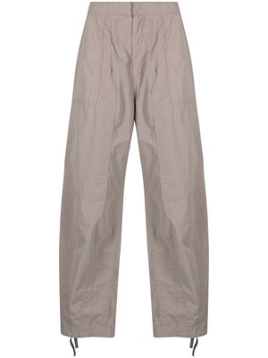 Ten C pantalon en coton à lien de resserrage - Gris