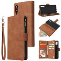 Voor Galaxy A70 multifunctionele retro Frosted horizontale Flip lederen draagtas met kaartsleuf & houder & rits portemonnee & foto frame & Lanyard (br
