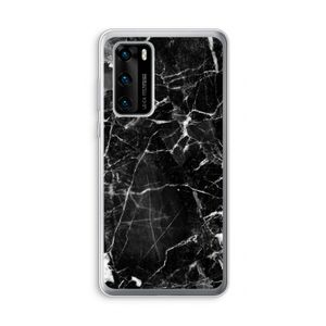 Zwart Marmer 2: Huawei P40 Transparant Hoesje