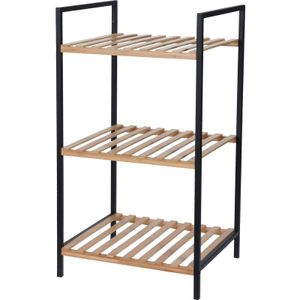 Bamboe houten badkamer kastje/trolley L39 x B32 x H70 cm