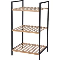 Bamboe houten badkamer kastje/trolley L39 x B32 x H70 cm