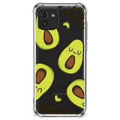 Samsung Galaxy A03 Stevig | Bumper Hoesje | Avocado Singing Samsung Galaxy A03 Stevig | Bumper Hoesje | Avocado Singing
