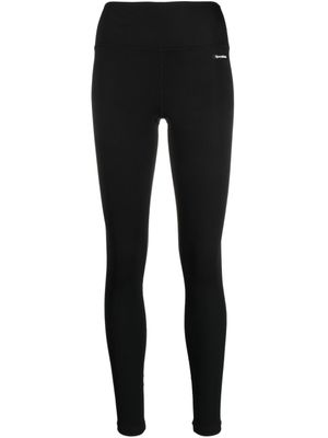 Sporty & Rich legging nervuré à patch logo - Noir