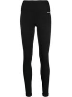 Sporty & Rich legging nervuré à patch logo - Noir
