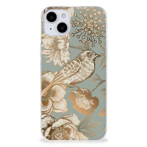 TPU Case voor iPhone 15 Vintage Bird Flowers
