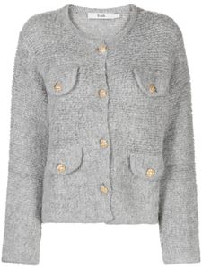 b+ab cardigan en tweed à poches plaquées - Gris